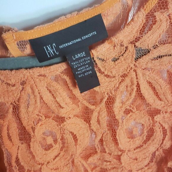 INC Orange Lace Blouse  - Picture 4 of 4